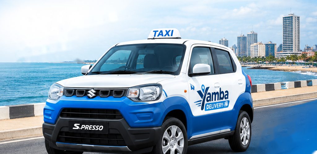 Taxi Yamba Suzuki S-Presso bleu et blanc
